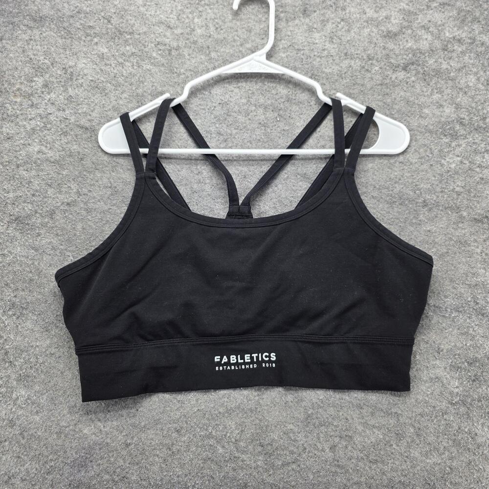 Fabletics Sports Bra Womens XL Black Racerback Lightly Lined Medium Support